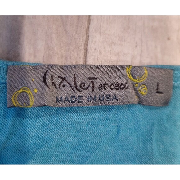 Chalet Et Ceci Teal Green Bamboo Blend Top Size Large Oversized Lagenlook USA - Picture 4 of 8